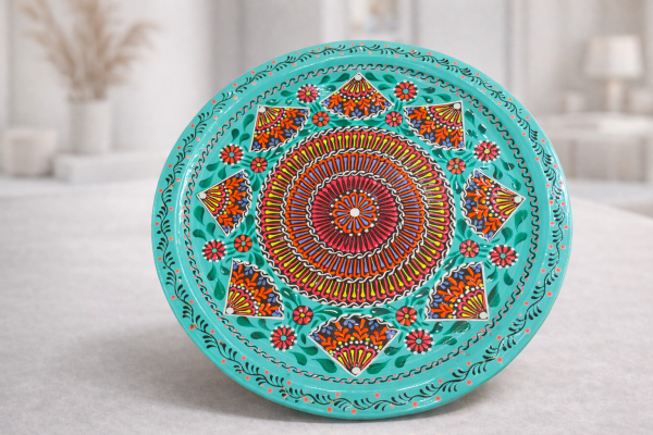 Ajrak-Inspired Melamine Plate