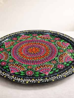 Ajrak-Inspired Melamine Plate