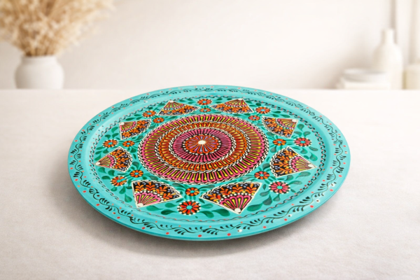 Ajrak-Inspired Melamine Plate