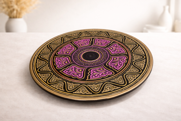 Ajrak-Inspired Melamine Plate