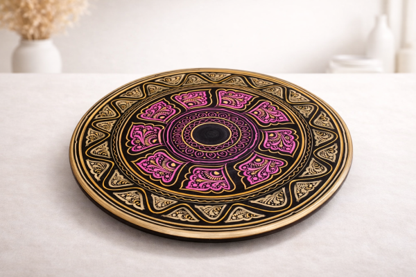 Ajrak-Inspired Melamine Plate