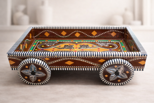 Chamakpatti Tray with Moving Wheels