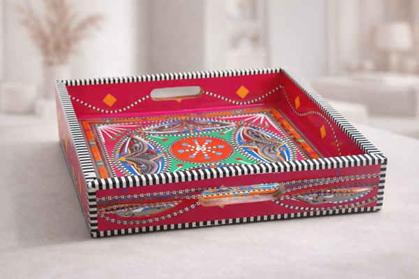 Folk Art Wooden Tray