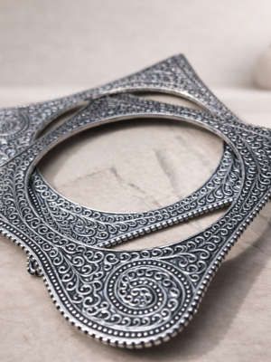 German silver square bangles
