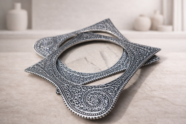 German silver square bangles