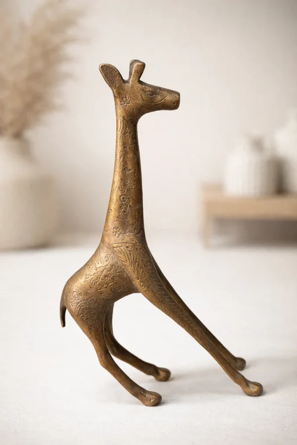 Handcrafted Brass Giraffe Figurine