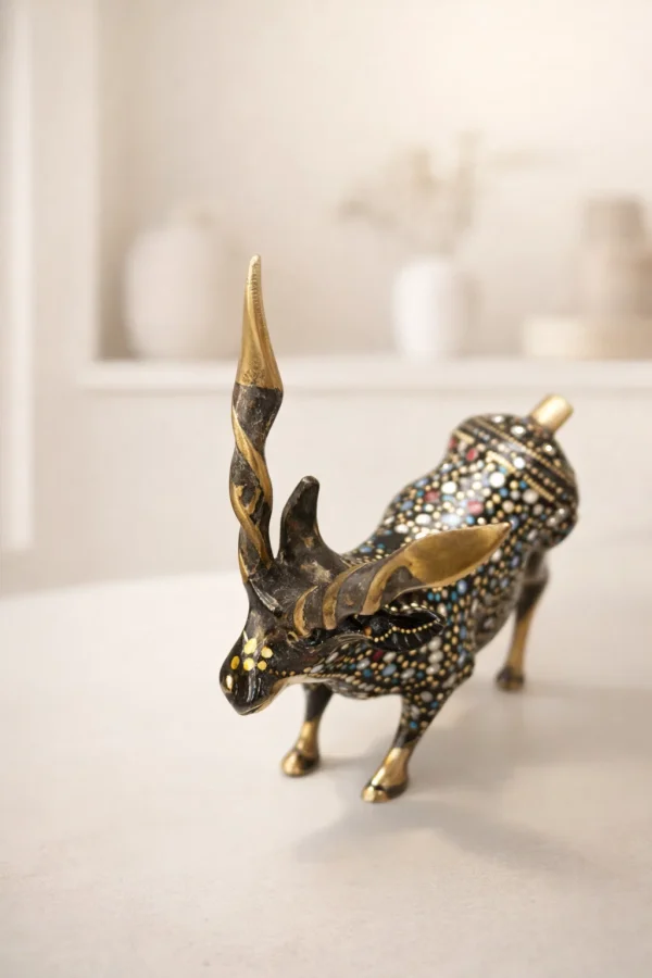 Handcrafted Brass Markhor Figurine