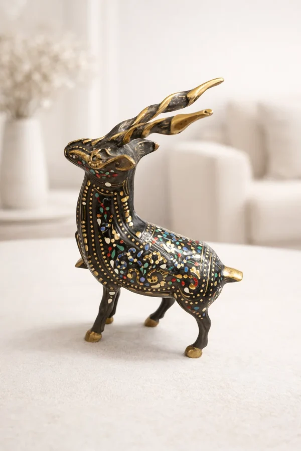 Handcrafted Brass Markhor Figurine
