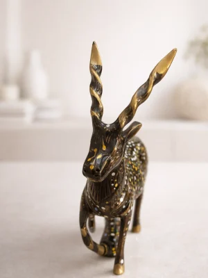 Handcrafted Brass Markhor Figurine