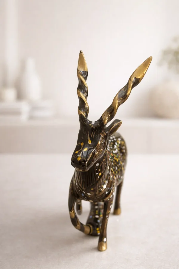 Handcrafted Brass Markhor Figurine