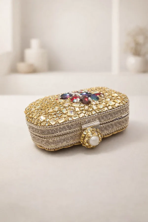 Handcrafted Kundan Clutch