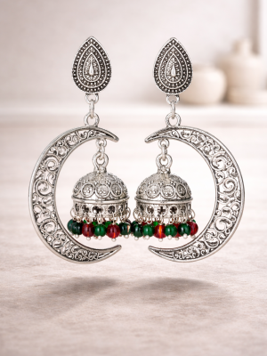 Handcrafted Silver jhumka danglers