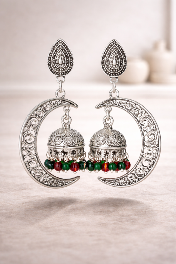 Handcrafted Silver jhumka danglers