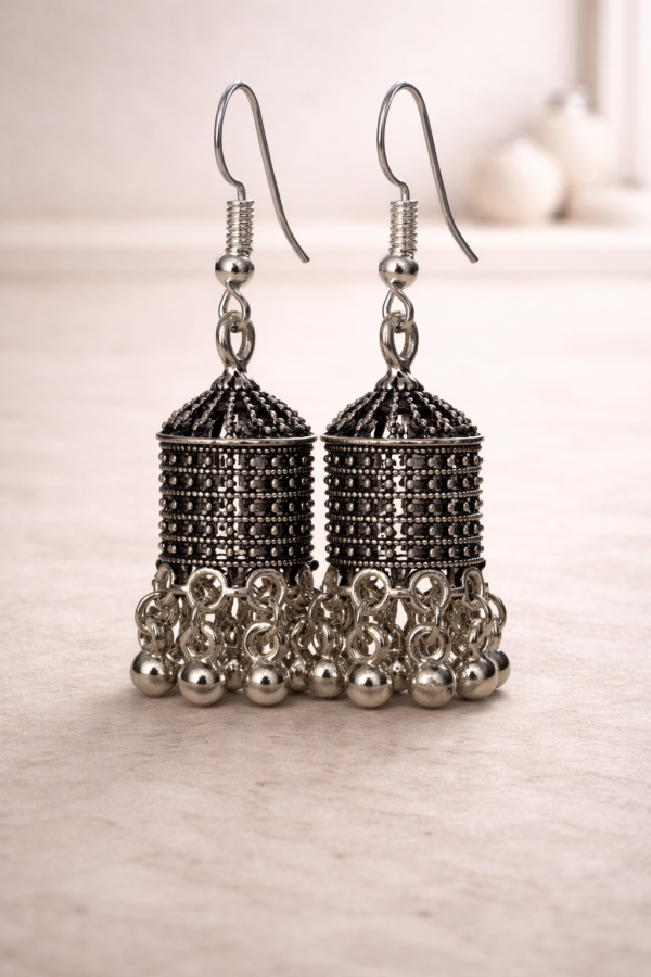 Silver Jhumka Earings