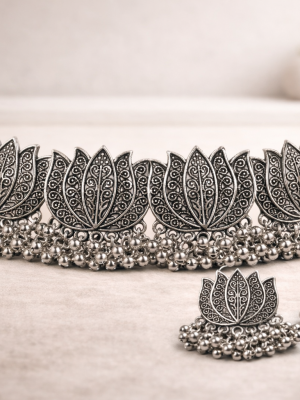 Silver-plated Afghani choker set