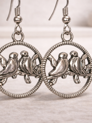 Vintage style love bird dangle